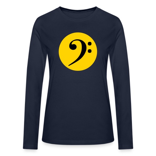 Bass Clef in Circle - Bella + Canvas Women's Long Sleeve T-Shirt