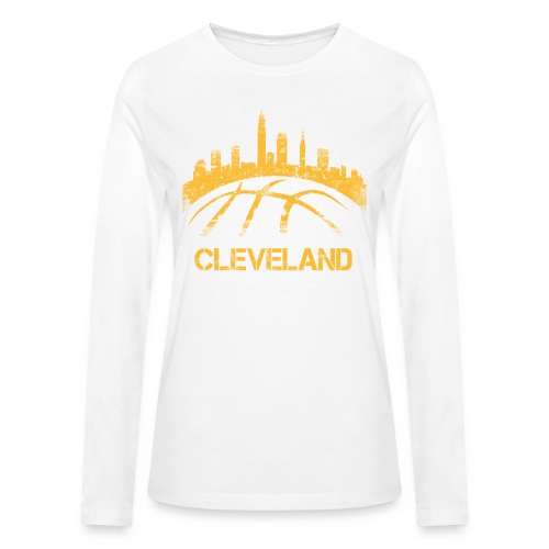 Cleveland Basketball Skyline - Bella + Canvas Women's Long Sleeve T-Shirt