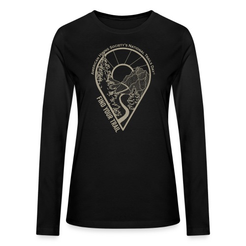 Find Your Trail Location Pin: National Trails Day - Bella + Canvas Women's Long Sleeve T-Shirt