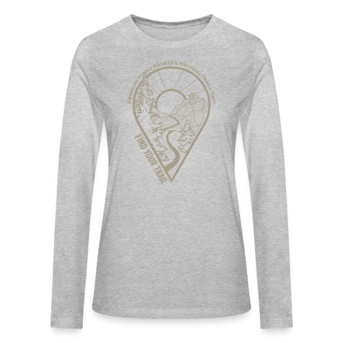 Find Your Trail Location Pin: National Trails Day - Bella + Canvas Women's Long Sleeve T-Shirt