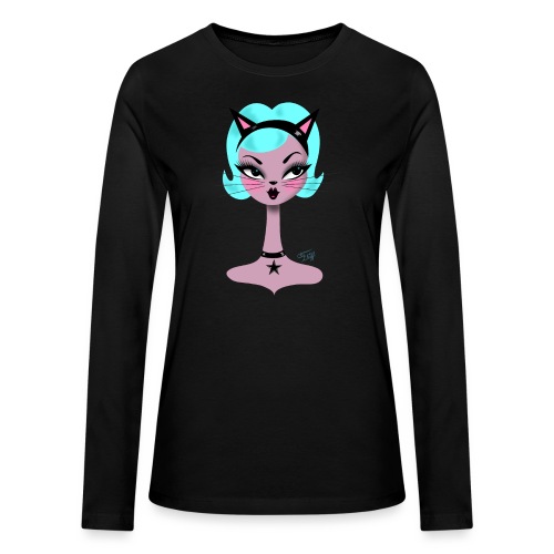 Cat Girl Spooky Doll - Bella + Canvas Women's Long Sleeve T-Shirt