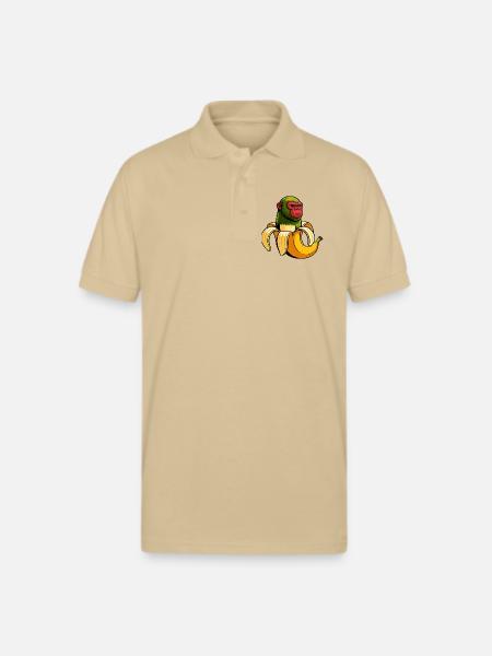 Chimpanzini Bananini Italian Brainrot Meme Art - Gildan Unisex 50/50 Jersey Polo - Sand