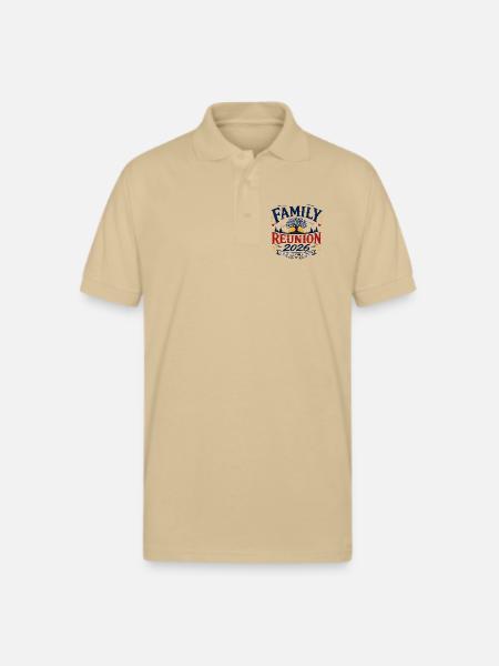 Family Reunion 2026 Emblem Design - Gildan Unisex 50/50 Jersey Polo - Sand