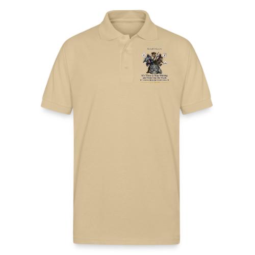 Fav Patriot Taking Out Trash-Printed Front & Back - Gildan Unisex 50/50 Jersey Polo