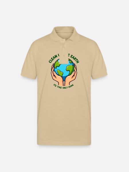 Clean Up the Earth - Gildan Unisex 50/50 Jersey Polo - Sand
