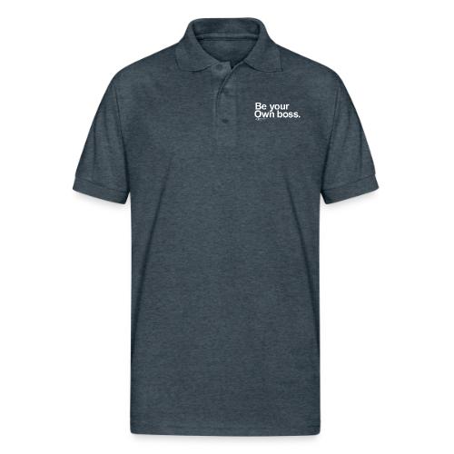 Be Your Own Boss White - Gildan Unisex 50/50 Jersey Polo