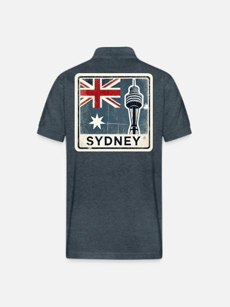 Sydney Tower - Gildan Unisex 50/50 Jersey Polo - deep heather
