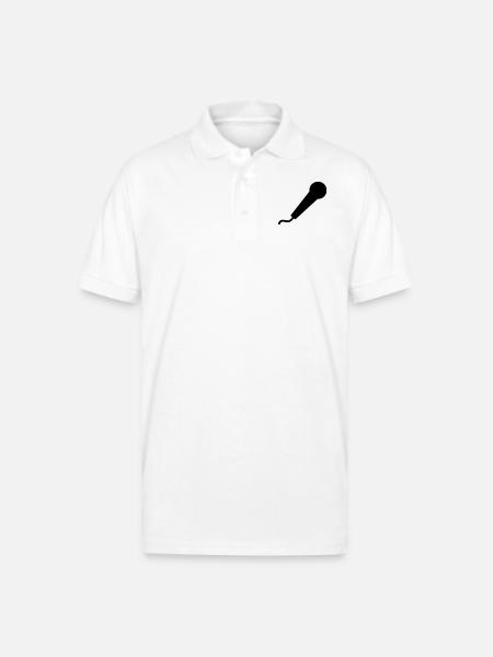 Microphone - Gildan Unisex 50/50 Jersey Polo - white