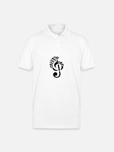 Elegant Tattoo Style Clef - Gildan Unisex 50/50 Jersey Polo - white