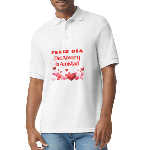 Design Happy Day of Love and Friendship, February. - Gildan Unisex 50/50 Jersey Polo