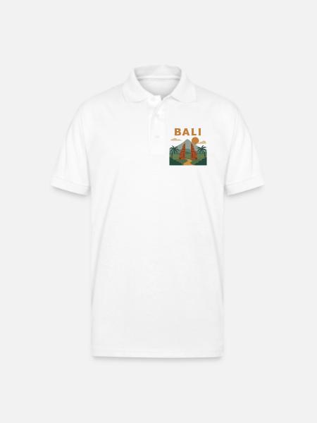 Bali Sunrise Gate Scene - Gildan Unisex 50/50 Jersey Polo - white
