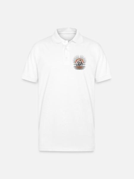 Find Your Light Sunburst - Gildan Unisex 50/50 Jersey Polo - white