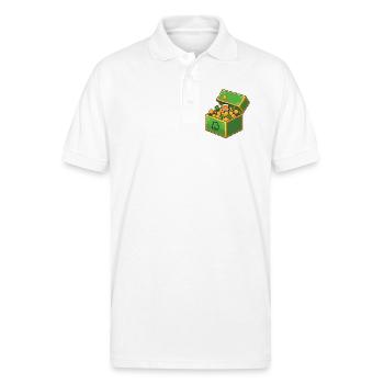 Lucky Kitty's St. Patrick's Treasure - Gildan Unisex 50/50 Jersey Polo - white - Front