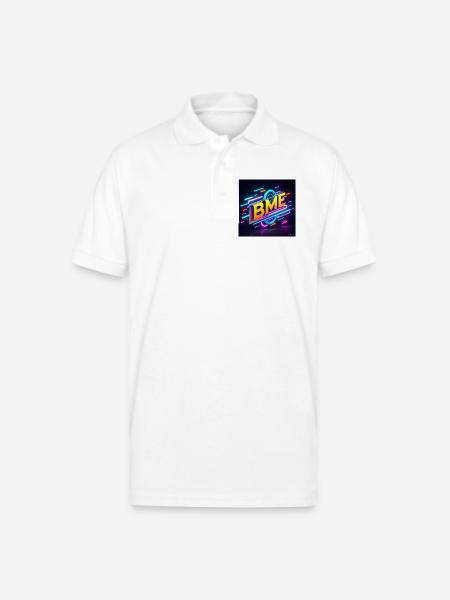 BME Neon Circuit Logo - Gildan Unisex 50/50 Jersey Polo - white