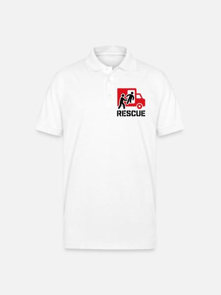 Rescue EMS Paramedic Action - Gildan Unisex 50/50 Jersey Polo - white