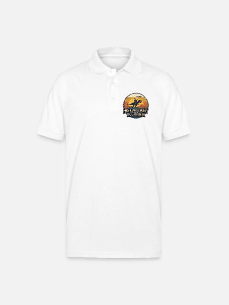Knight on Dino at Sunset - Gildan Unisex 50/50 Jersey Polo - white