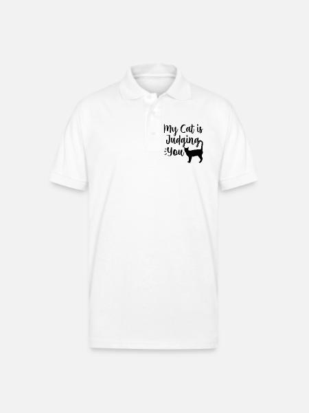 Funny Cat - Gildan Unisex 50/50 Jersey Polo - white