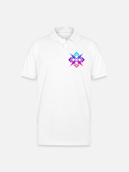 Prismatic Star Glyph - Gildan Unisex 50/50 Jersey Polo - white