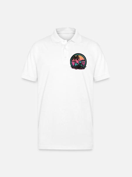 Trap Set Graphic - Gildan Unisex 50/50 Jersey Polo - white