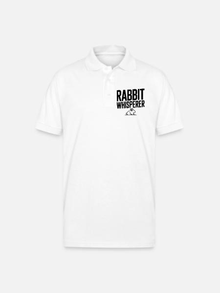 Rabbit Whisperer - Gildan Unisex 50/50 Jersey Polo - white