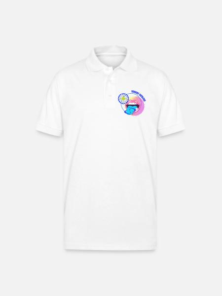 Sensory Overload Glitch Aesthetic - Gildan Unisex 50/50 Jersey Polo - white