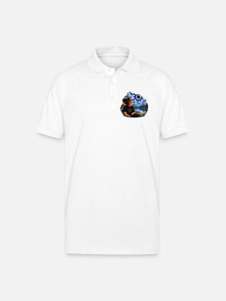 Solar Eclipse Nature Tee - Gildan Unisex 50/50 Jersey Polo - white