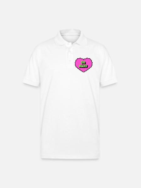 Go Away - Gildan Unisex 50/50 Jersey Polo - white