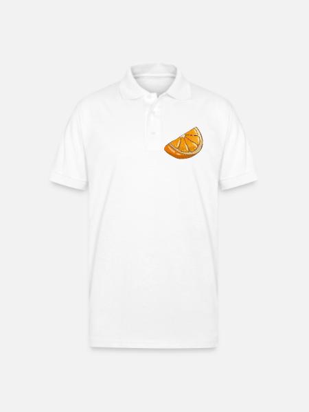 Orange slice - Gildan Unisex 50/50 Jersey Polo - white
