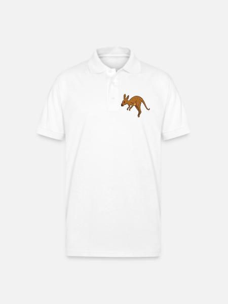 Rustic Kangaroo Jump - Gildan Unisex 50/50 Jersey Polo - white