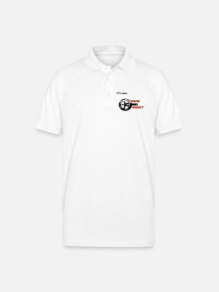 Crank Addict Cycle Gear - Gildan Unisex 50/50 Jersey Polo - white