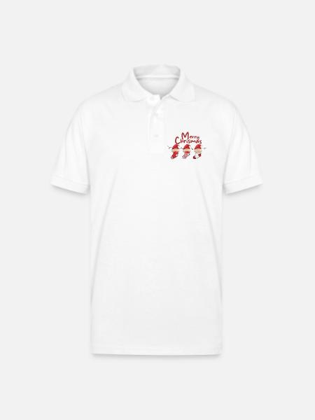 Merry Christmas Sock Trio - Gildan Unisex 50/50 Jersey Polo - white