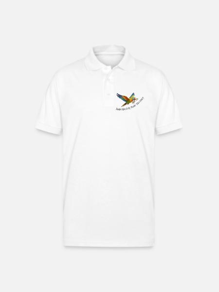 RADICALIZED BY BASIC DECENCY - Gildan Unisex 50/50 Jersey Polo - white