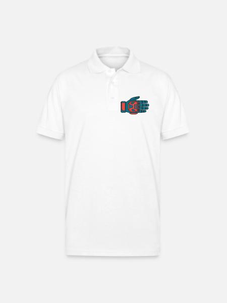 Secure Downhill Glove BMX Rider - Gildan Unisex 50/50 Jersey Polo - white