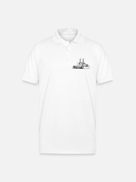Comic style truck - Gildan Unisex 50/50 Jersey Polo - white