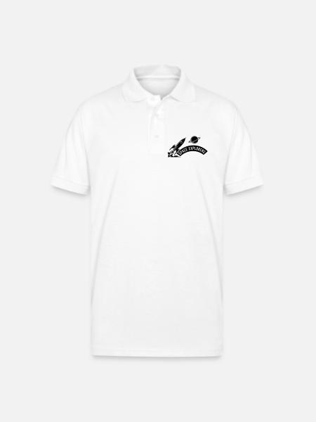 Space Explorers Logo - Gildan Unisex 50/50 Jersey Polo - white