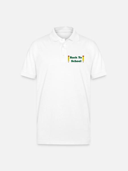 Back to School Pencils - Gildan Unisex 50/50 Jersey Polo - white