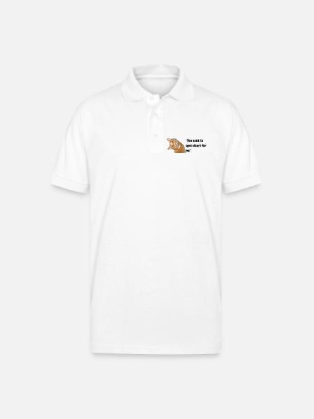 Peekaboo Orange Tabby - Gildan Unisex 50/50 Jersey Polo - white