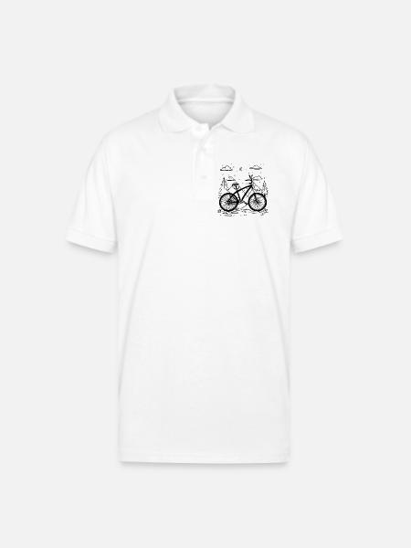 Mountain Biking Comic Style - Gildan Unisex 50/50 Jersey Polo - white