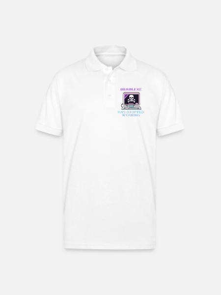 Neon Retro Skull Computer - Gildan Unisex 50/50 Jersey Polo - white