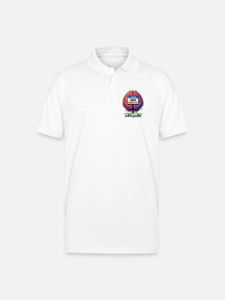 Retro Brain 404 Internet - Gildan Unisex 50/50 Jersey Polo - white