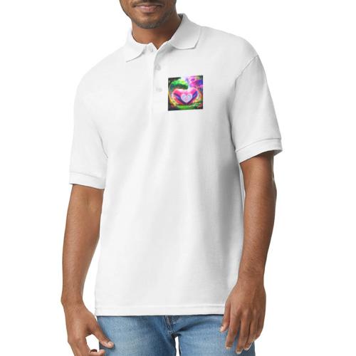 Double heart, fantasy, landscapes enjoy the magic - Gildan Unisex 50/50 Jersey Polo