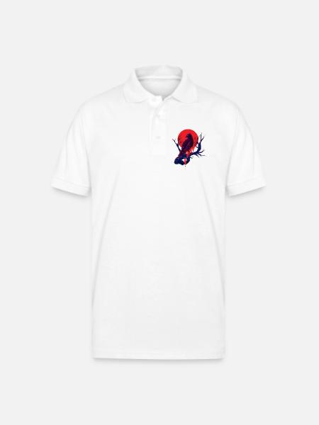 Crow Raven - Gildan Unisex 50/50 Jersey Polo - white