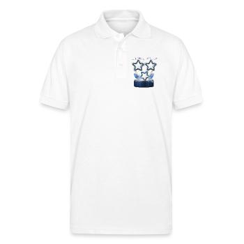 A Starry Moment: Lighted Star Stage - Gildan Unisex 50/50 Jersey Polo - white - Front