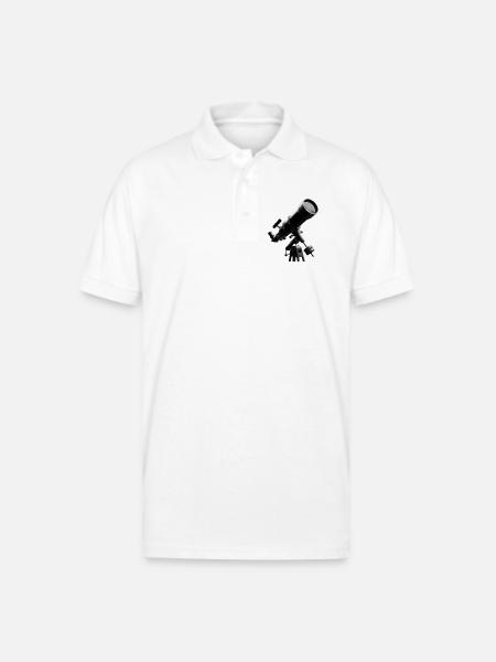 Skywatch Telescope Art - Gildan Unisex 50/50 Jersey Polo - white