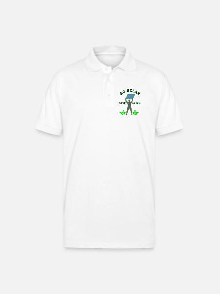 Go_solar-_save_green_-height - Gildan Unisex 50/50 Jersey Polo - white