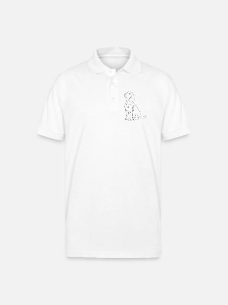 Sleek Dog Line Art Silhouette - Gildan Unisex 50/50 Jersey Polo - white