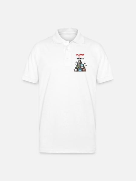 Stacked TV Monsters Halloween - Gildan Unisex 50/50 Jersey Polo - white