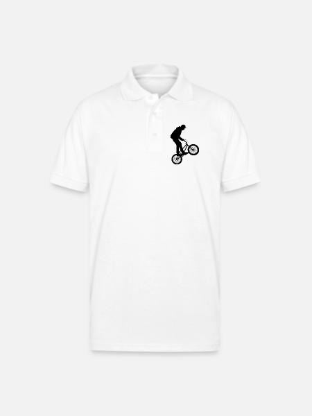 design BMX black - Gildan Unisex 50/50 Jersey Polo - white