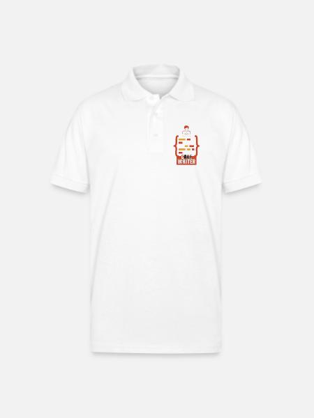 Code Writer Emblem - Gildan Unisex 50/50 Jersey Polo - white