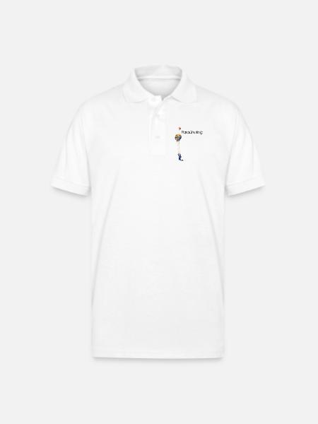 Parachuting - Gildan Unisex 50/50 Jersey Polo - white